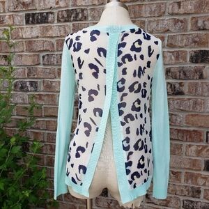 t/o Sweaters 2-tone Cheetah Print Knot Top S